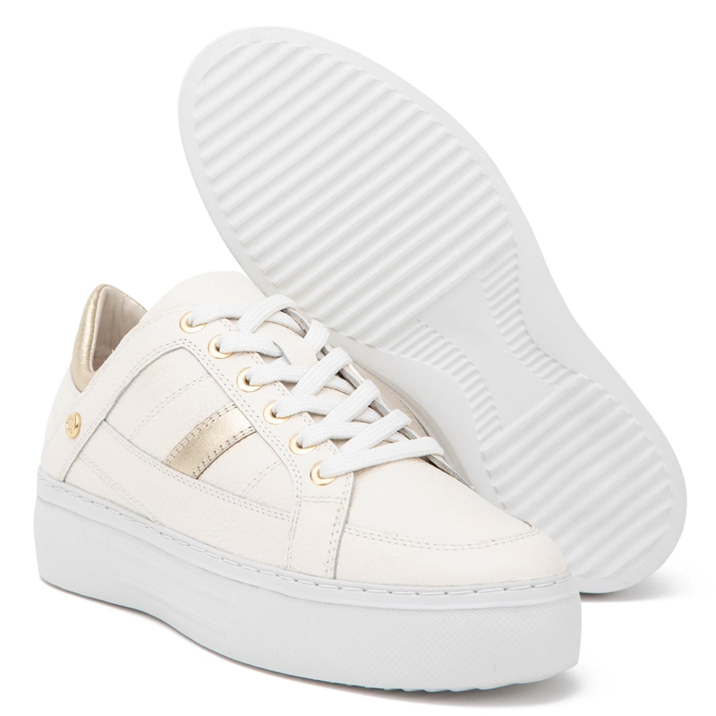 ZAPATILLA DE CUERO MUJER GACEL OFF WHITE REGINA - 4