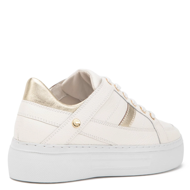 ZAPATILLA DE CUERO MUJER GACEL OFF WHITE REGINA - 5