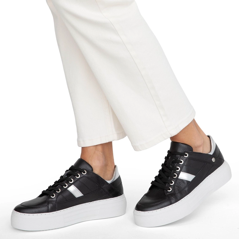 ZAPATILLA DE CUERO MUJER GACEL NEGRO REGINA - 2