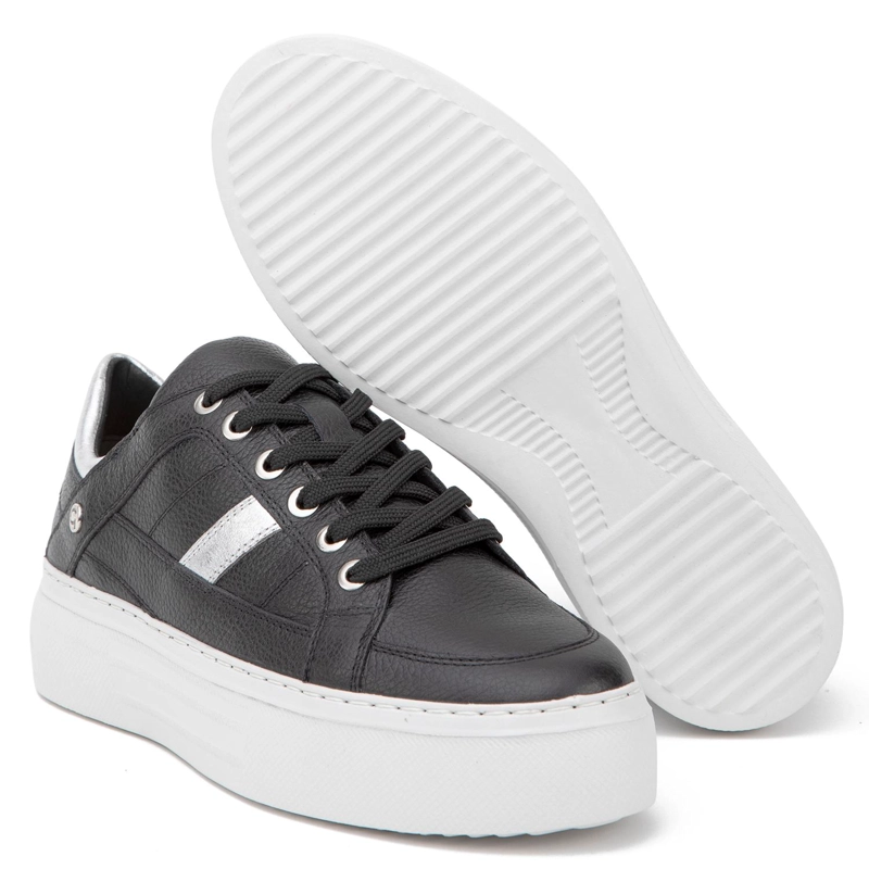 ZAPATILLA DE CUERO MUJER GACEL NEGRO REGINA 0660986 - 4