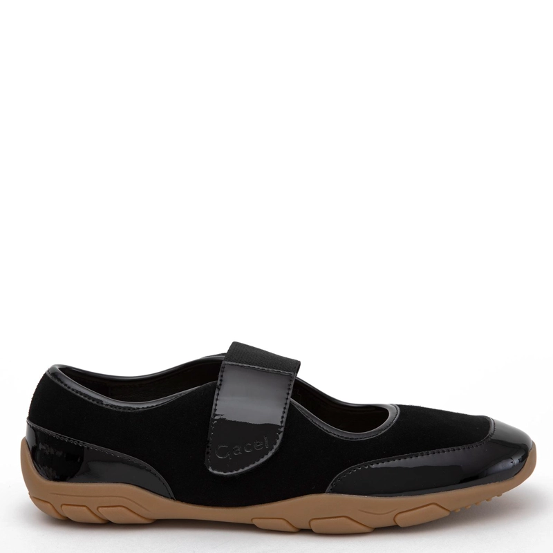 ZAPATILLA DE CUERO MUJER GACEL NEGRO HARPER - 1