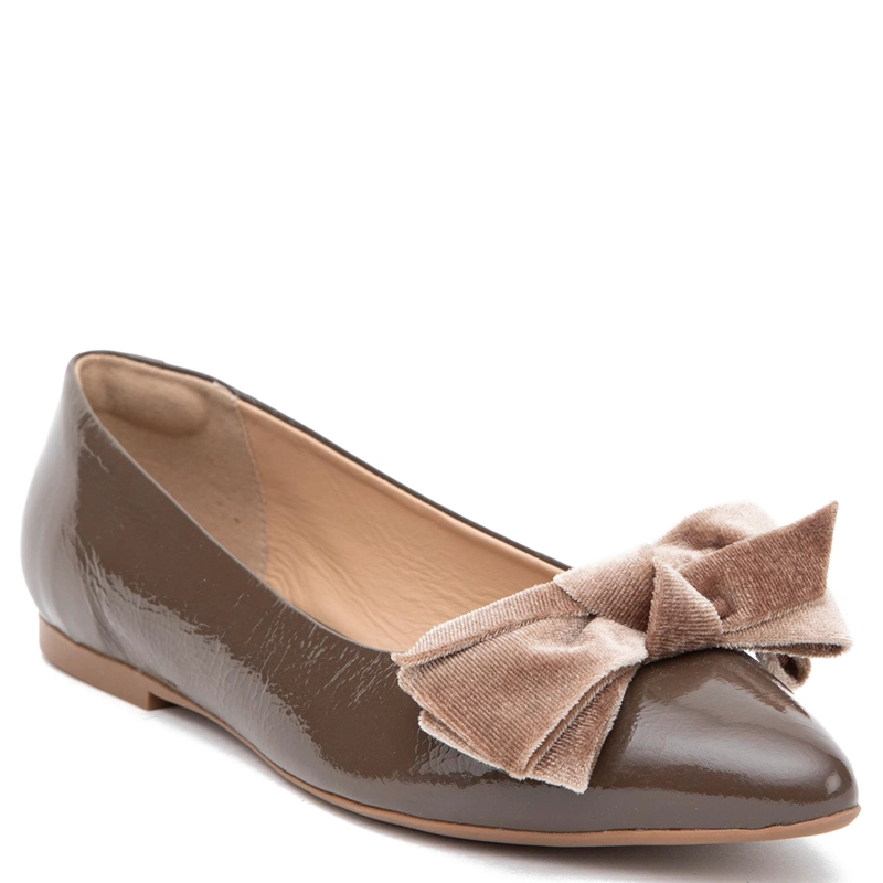 BALLERINA DE CUERO MUJER GACEL OLIVO KIM - 3