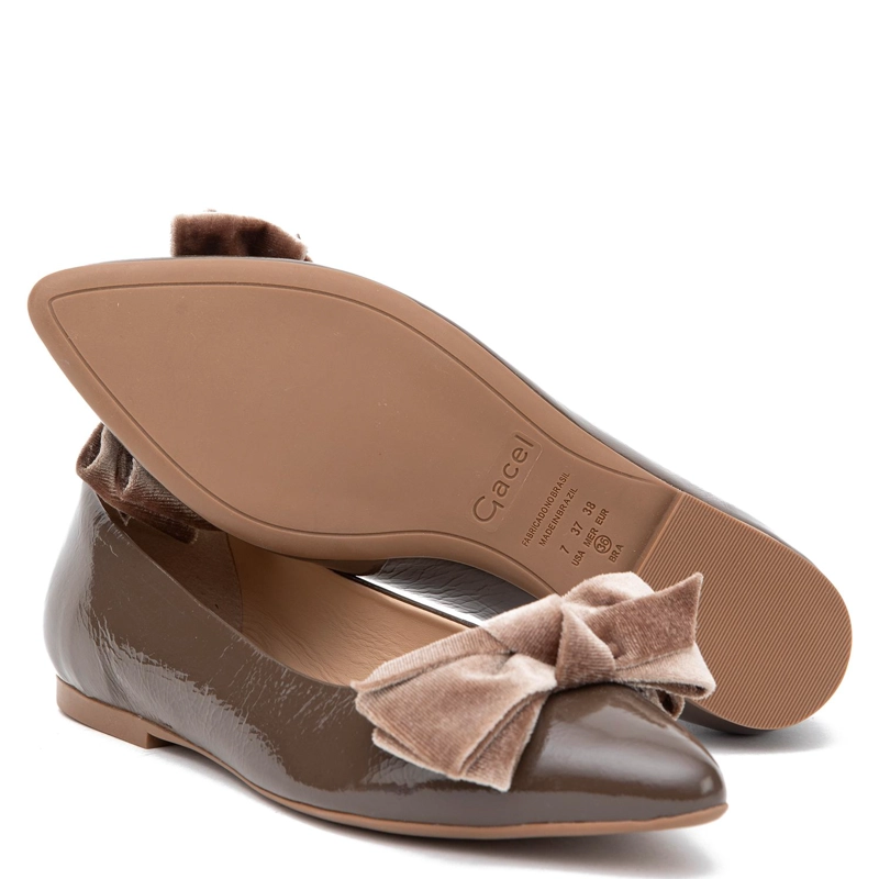 BALLERINA DE CUERO MUJER GACEL OLIVO KIM - 4