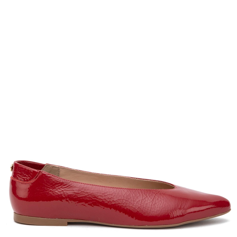 BALLERINA DE CUERO MUJER GACEL ROJO KIM - 1