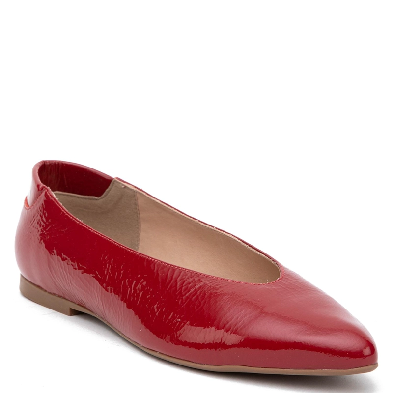 BALLERINA DE CUERO MUJER GACEL ROJO KIM - 2