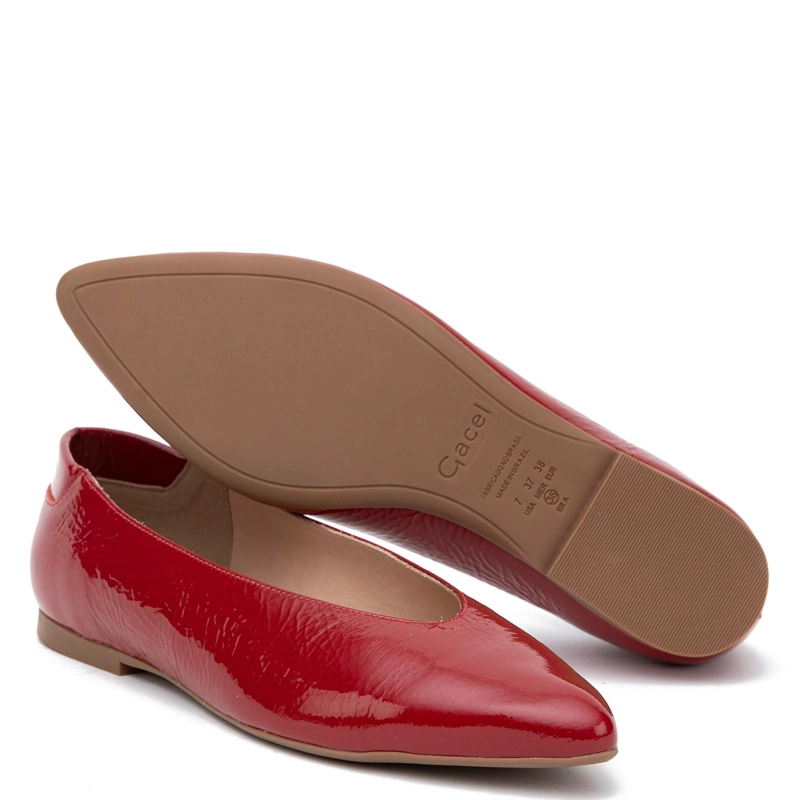 BALLERINA DE CUERO MUJER GACEL ROJO KIM - 3