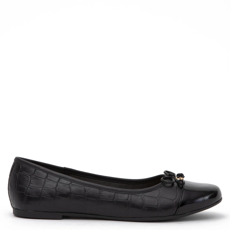 BALLERINA DE CUERO MUJER GACEL NEGRO IKIA - 1