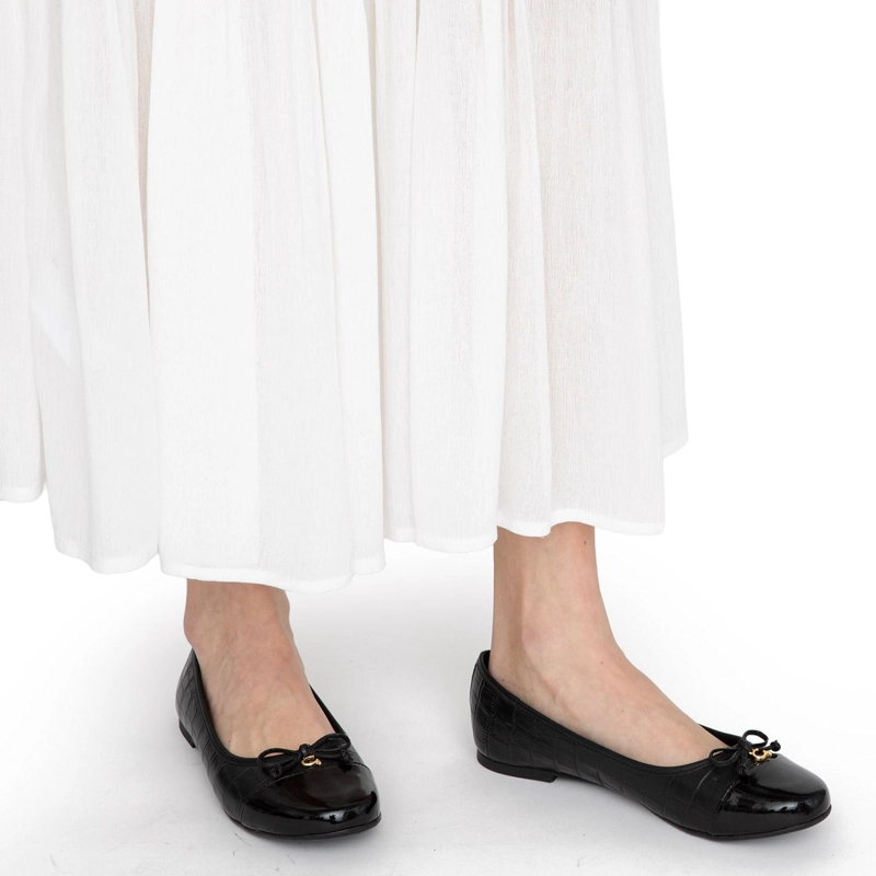 BALLERINA DE CUERO MUJER GACEL NEGRO IKIA - 2