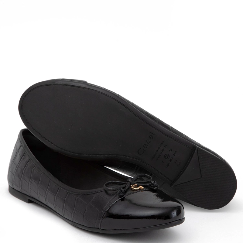 BALLERINA DE CUERO MUJER GACEL NEGRO IKIA - 4