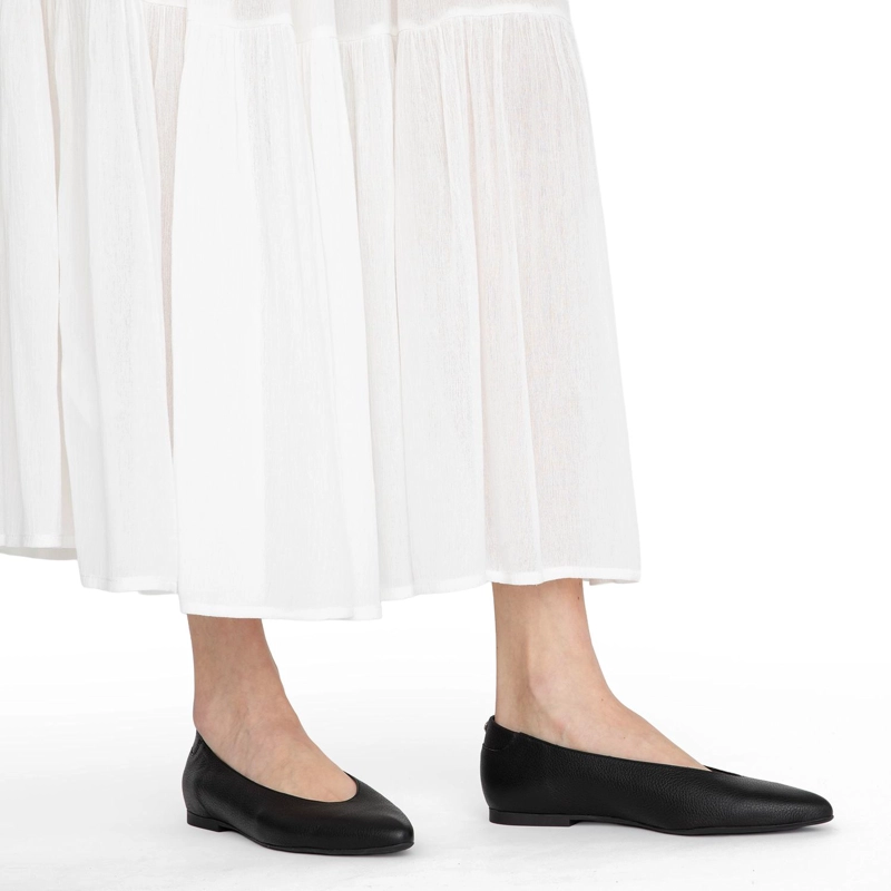 BALLERINA DE CUERO MUJER GACEL NEGRO KIM - 2