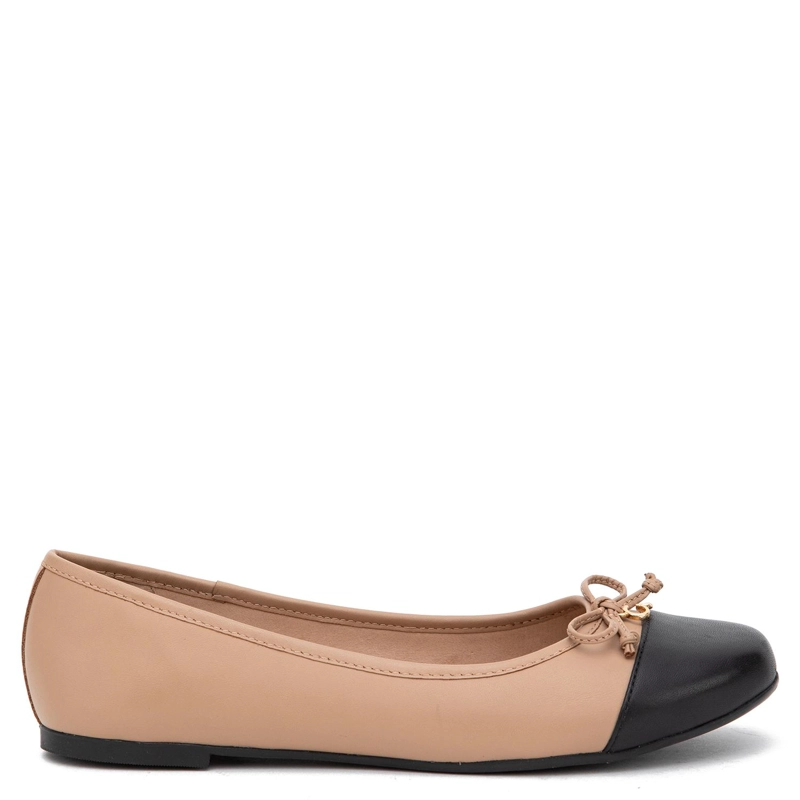 BALLERINA DE CUERO MUJER GACEL BEIGE IKIA - 1