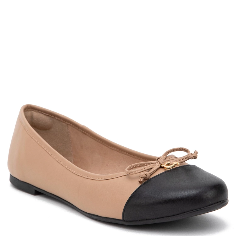 BALLERINA DE CUERO MUJER GACEL BEIGE IKIA - 3
