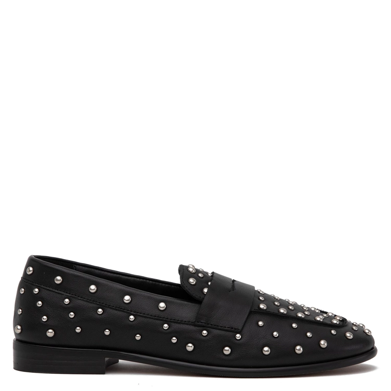 MOCASIN DE CUERO MUJER GACEL NEGRO POLKA - 1