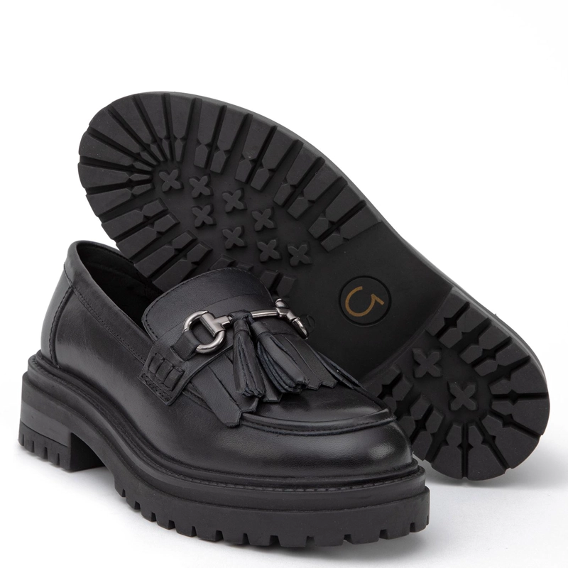 MOCASIN DE CUERO MUJER GACEL NEGRO TIMOTHY - 4