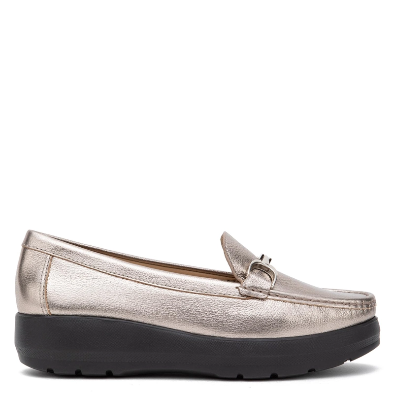MOCASIN DE CUERO MUJER GACEL PLATEADO LOCANDA 0660882 - 1