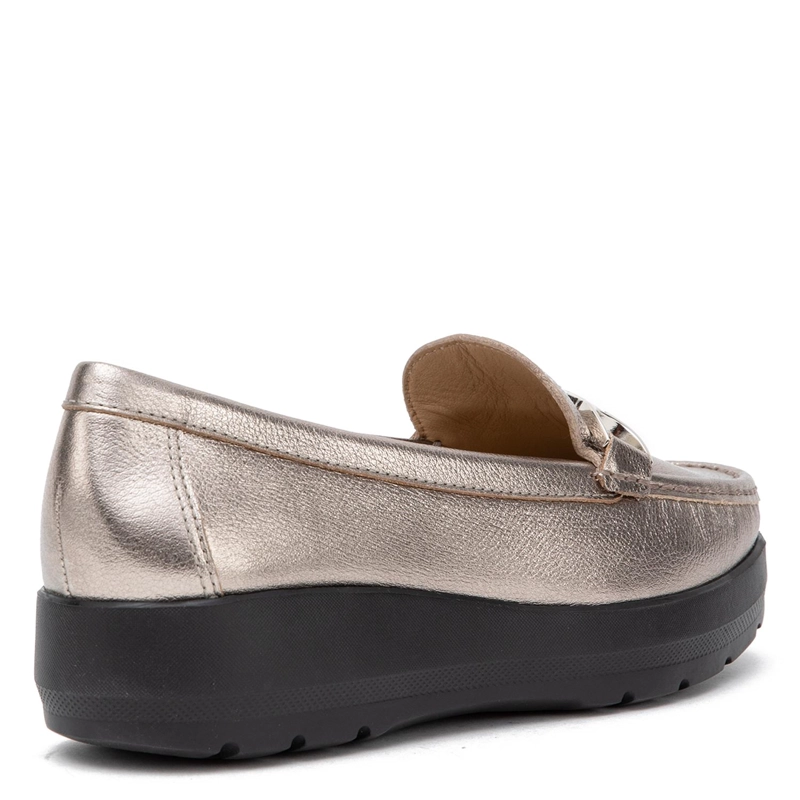 MOCASIN DE CUERO MUJER GACEL PLATEADO LOCANDA 0660882 - 5