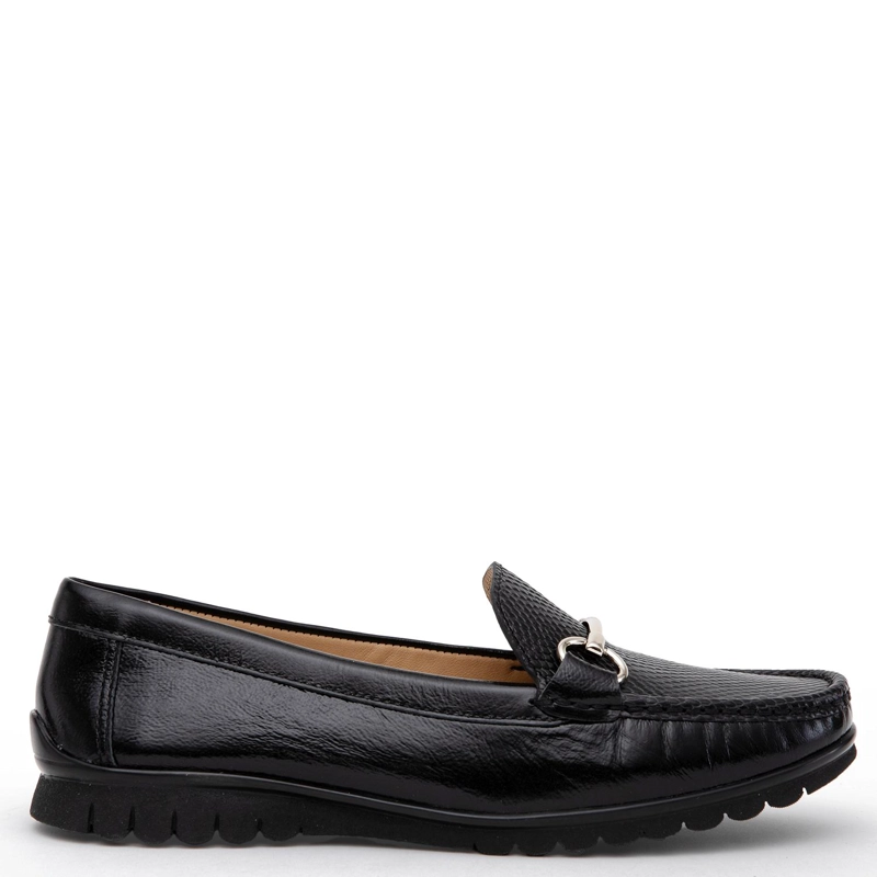 MOCASIN DE CUERO MUJER GACEL NEGRO TRINI - 1