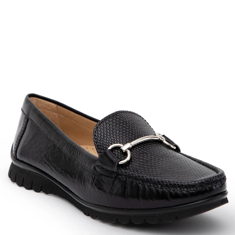 MOCASIN DE CUERO MUJER GACEL NEGRO TRINI - 3