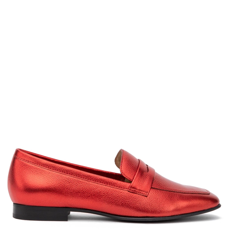 MOCASIN DE CUERO MUJER GACEL ROJO CRUXI - 1