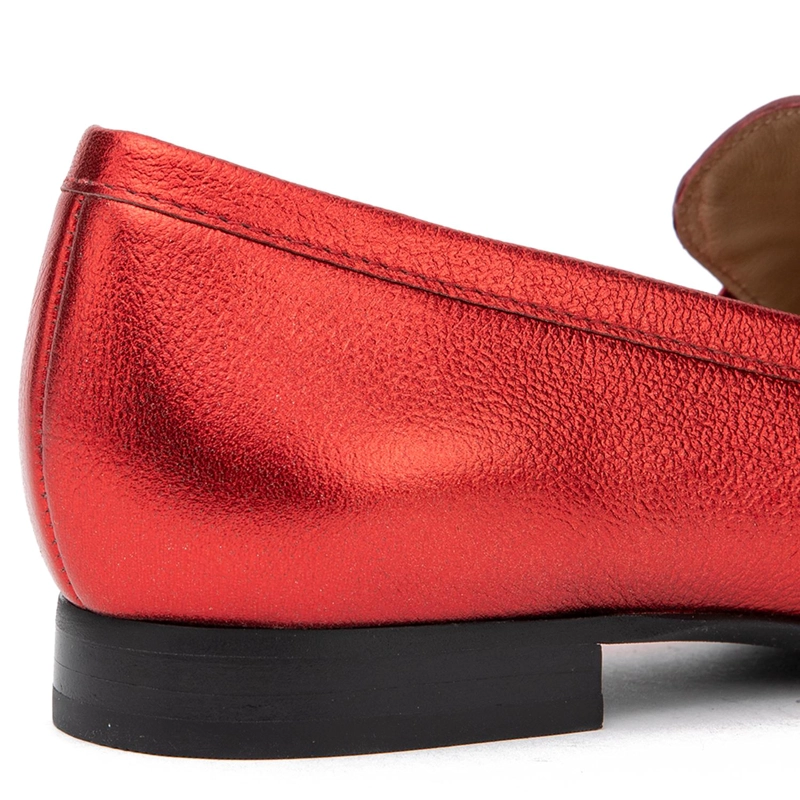 MOCASIN DE CUERO MUJER GACEL ROJO CRUXI - 4