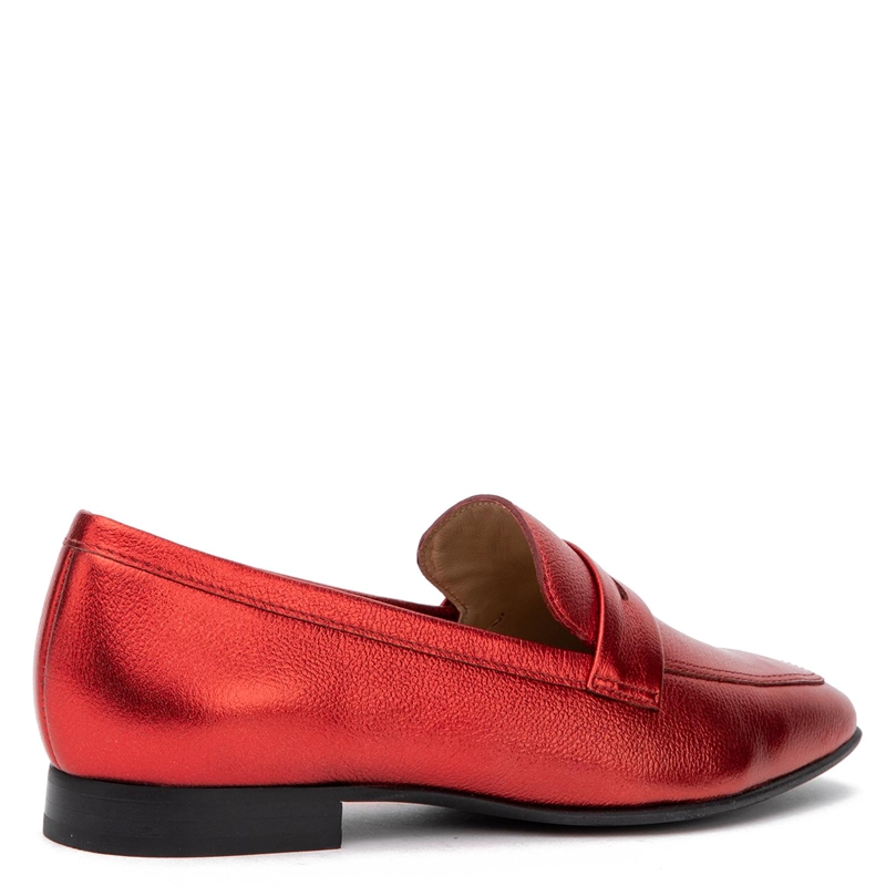 MOCASIN DE CUERO MUJER GACEL ROJO CRUXI - 5