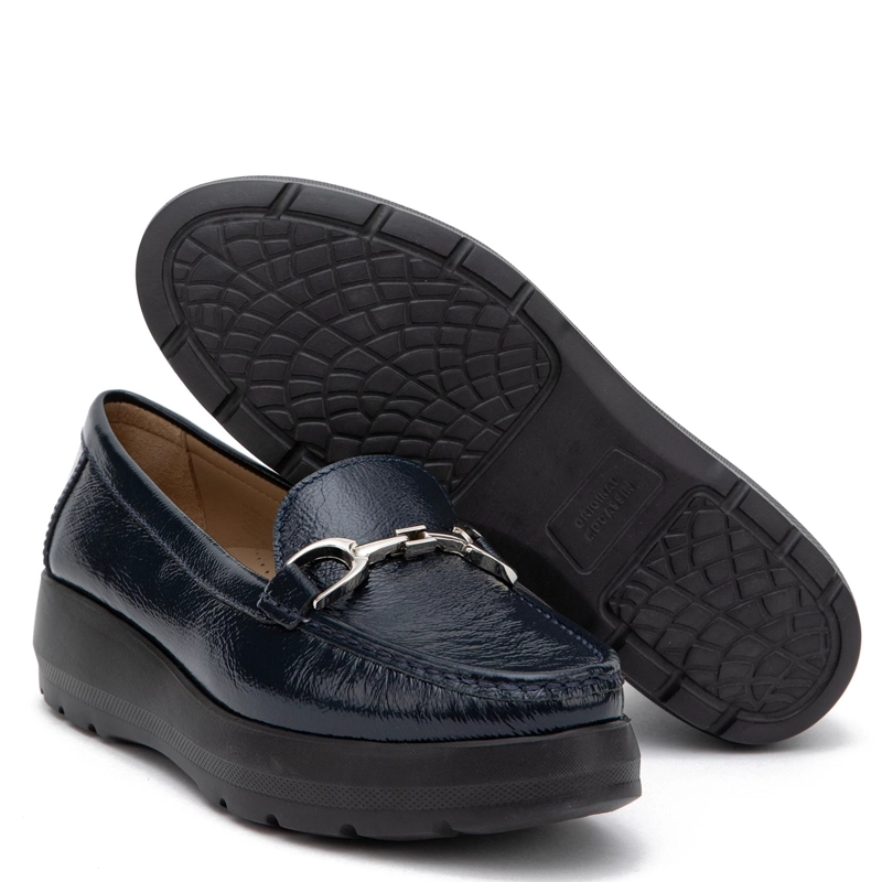 MOCASIN DE CUERO MUJER GACEL MARINO LOCANDA - 4