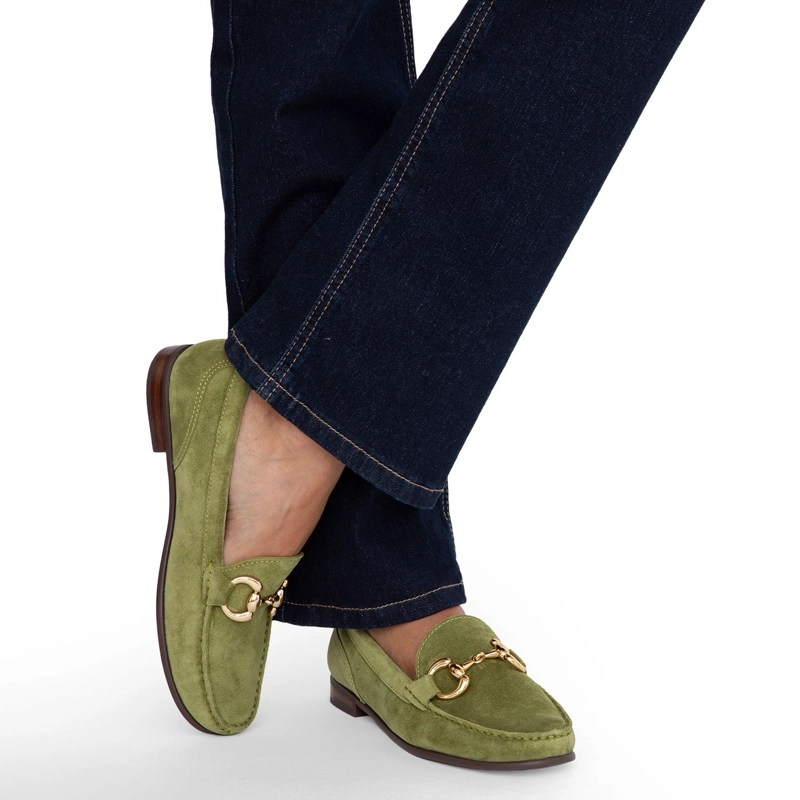 MOCASIN DE CUERO MUJER GACEL OLIVO SIRI 0661020 - 2
