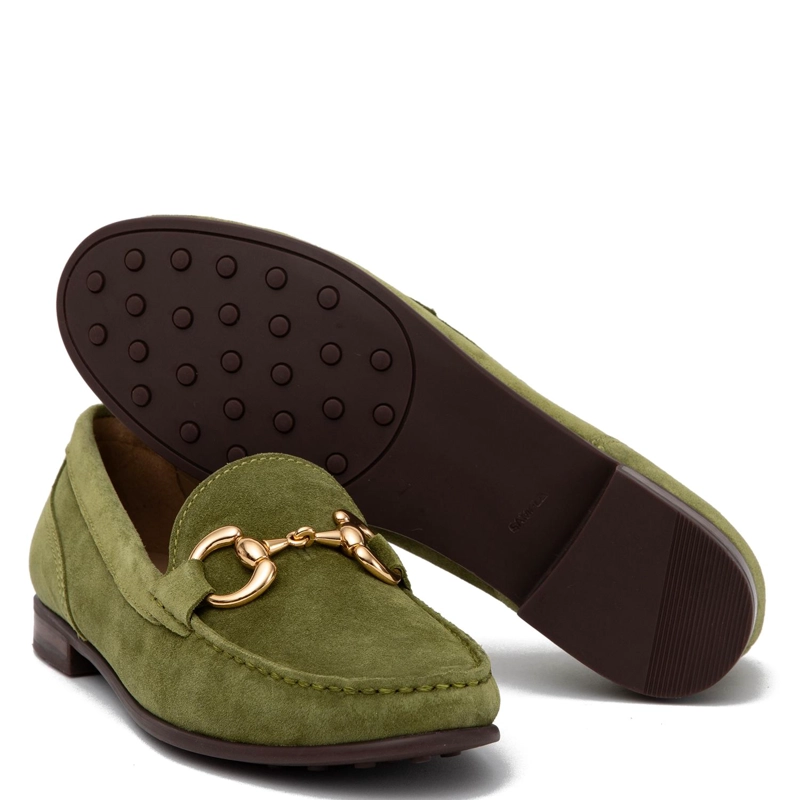 MOCASIN DE CUERO MUJER GACEL OLIVO SIRI 0661020 - 4