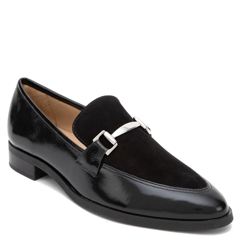 MOCASIN DE CUERO MUJER GACEL NEGRO CRUZ - 3