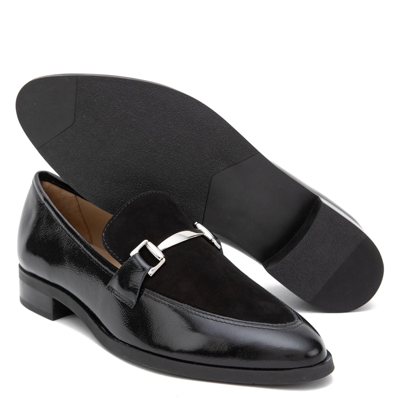 MOCASIN DE CUERO MUJER GACEL NEGRO CRUZ - 4