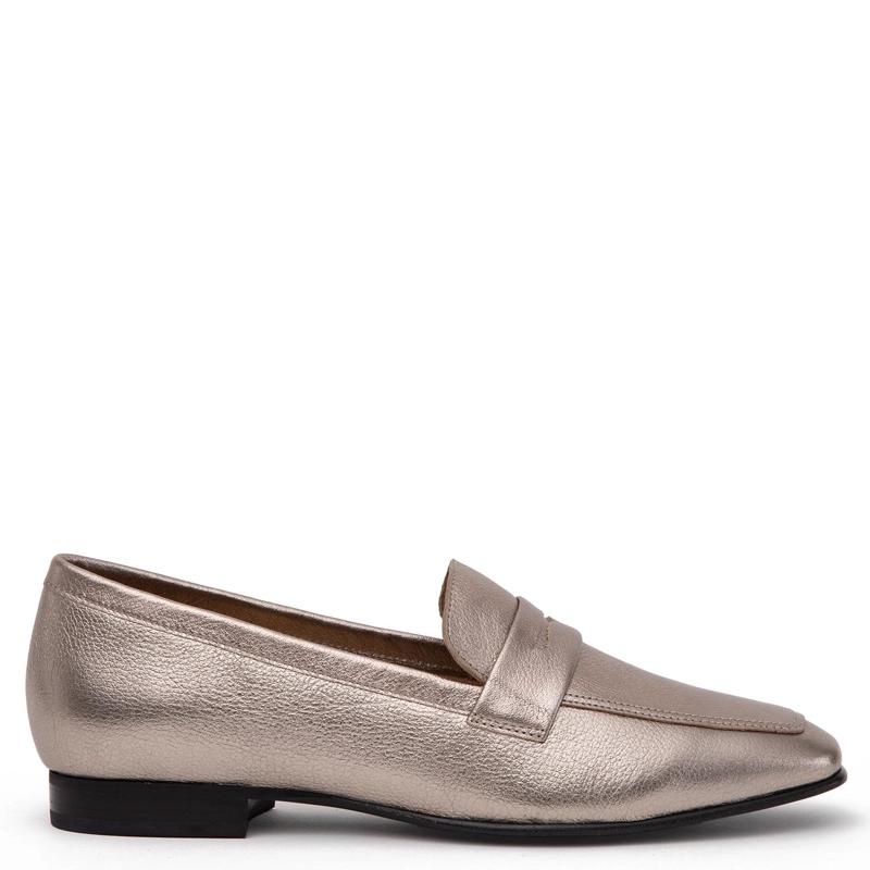 MOCASIN DE CUERO MUJER GACEL ACERO CRUXI 0660754 - 1