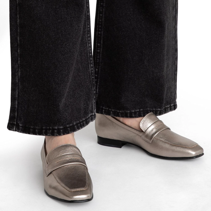 MOCASIN DE CUERO MUJER GACEL ACERO CRUXI 0660754 - 2