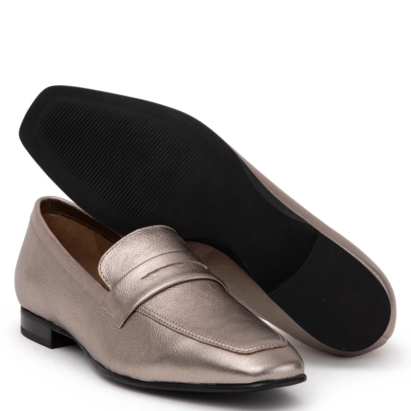 MOCASIN DE CUERO MUJER GACEL ACERO CRUXI 0660754 - 4