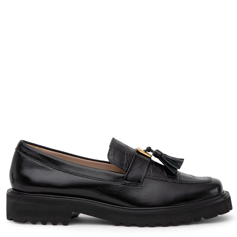 MOCASIN DE CUERO MUJER GACEL NEGRO AILEEN - 1