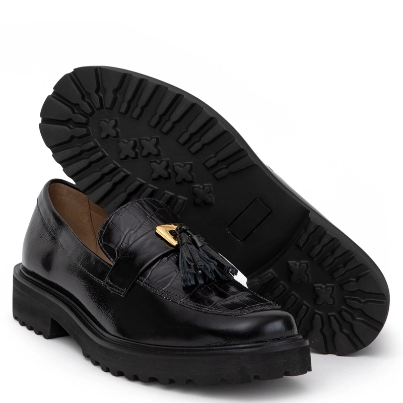 MOCASIN DE CUERO MUJER GACEL NEGRO AILEEN - 4