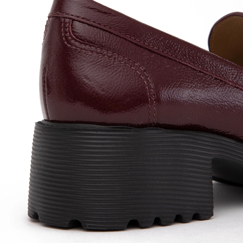 MOCASIN DE CUERO MUJER GACEL BURDEO BELEN - 4