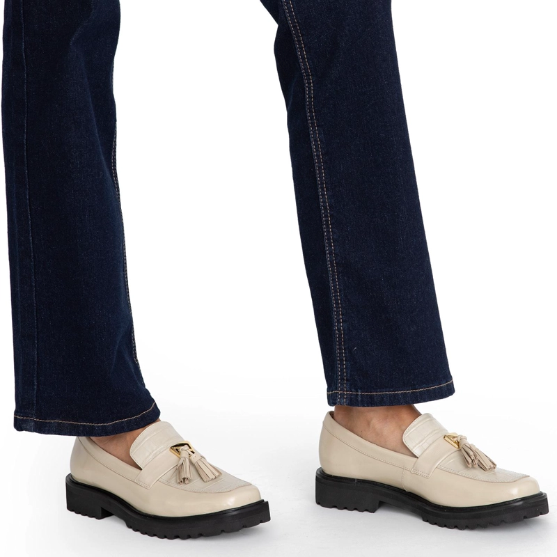 MOCASIN DE CUERO MUJER GACEL OFF WHITE AILEEN - 2
