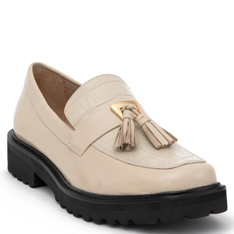MOCASIN DE CUERO MUJER GACEL OFF WHITE AILEEN - 3
