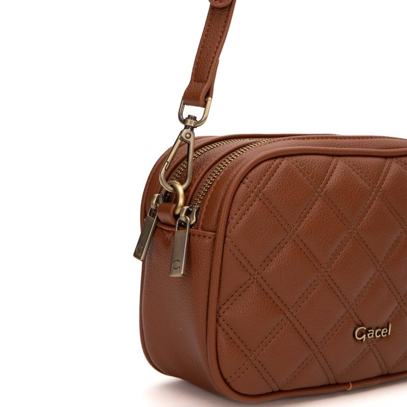 CARTERA MUJER GACEL TOSTADO BANDOLERA GRANDE - 5