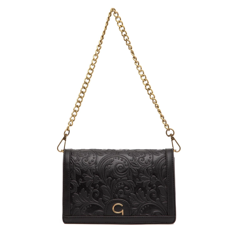 CARTERA MUJER GACEL NEGRO RETRO CON TAPA - 1