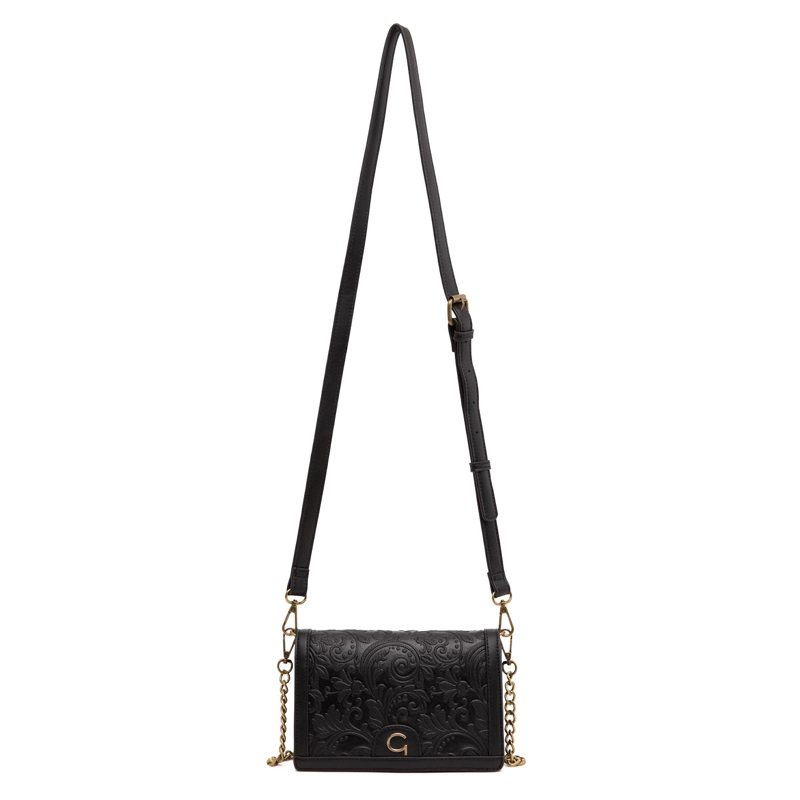 CARTERA MUJER GACEL NEGRO RETRO CON TAPA - 2