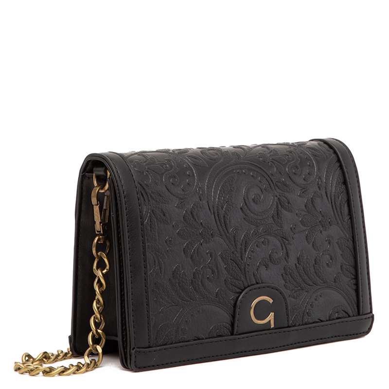 CARTERA MUJER GACEL NEGRO RETRO CON TAPA - 4