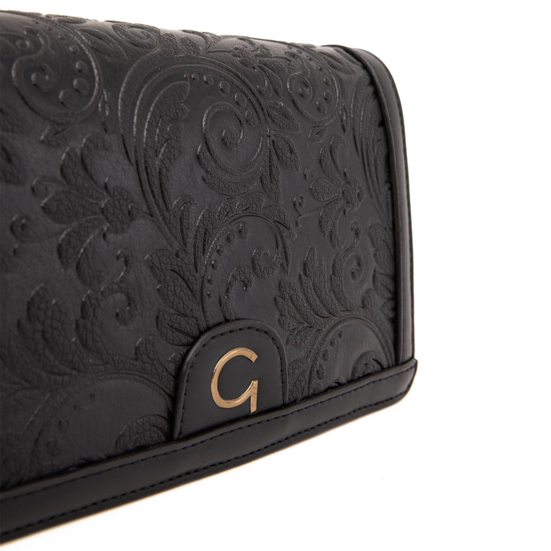 CARTERA MUJER GACEL NEGRO RETRO CON TAPA - 5