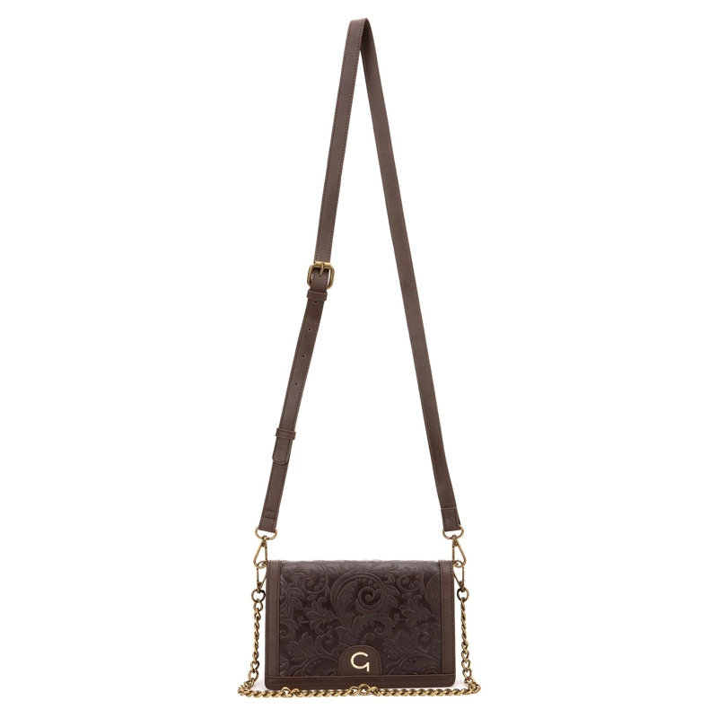 CARTERA MUJER GACEL CHOCOLATE RETRO CON TAPA - 1