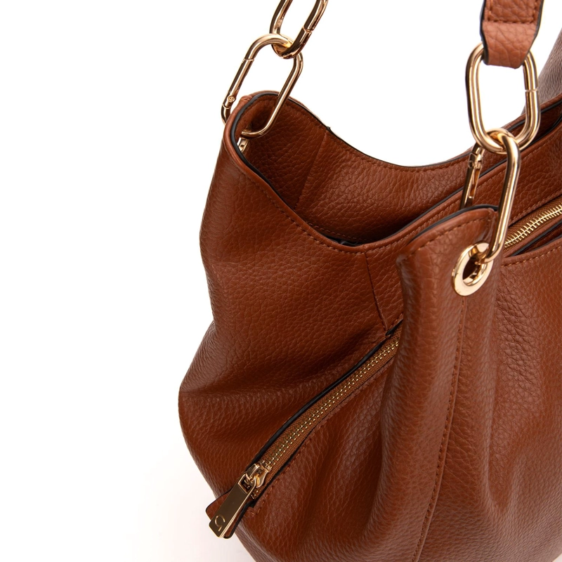 CARTERA MUJER GACEL TOSTADO DOS ASAS GRANDE - 4