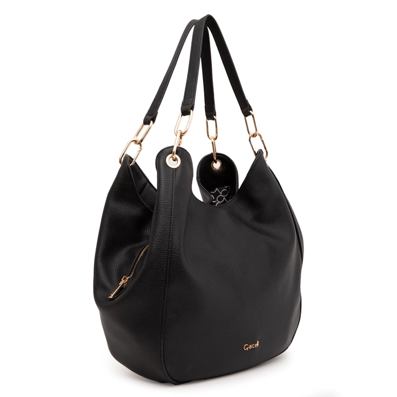 CARTERA MUJER GACEL NEGRO DOS ASAS GRANDE - 3