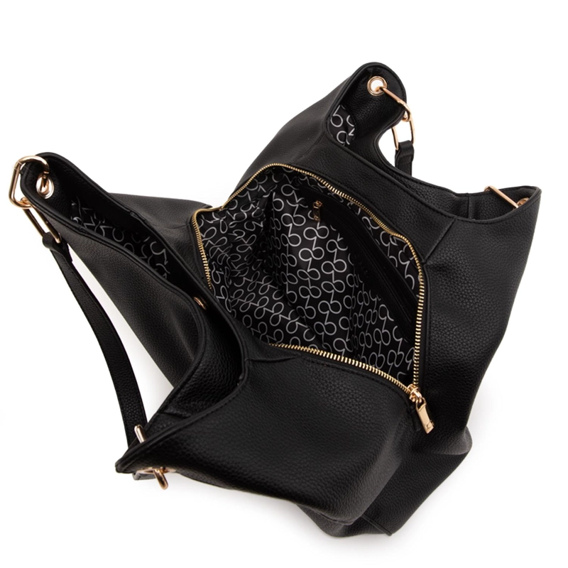 CARTERA MUJER GACEL NEGRO DOS ASAS GRANDE - 5