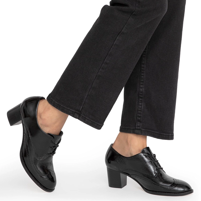 ZAPATO DE CUERO MUJER GACEL NEGRO CLAUDIA - 2