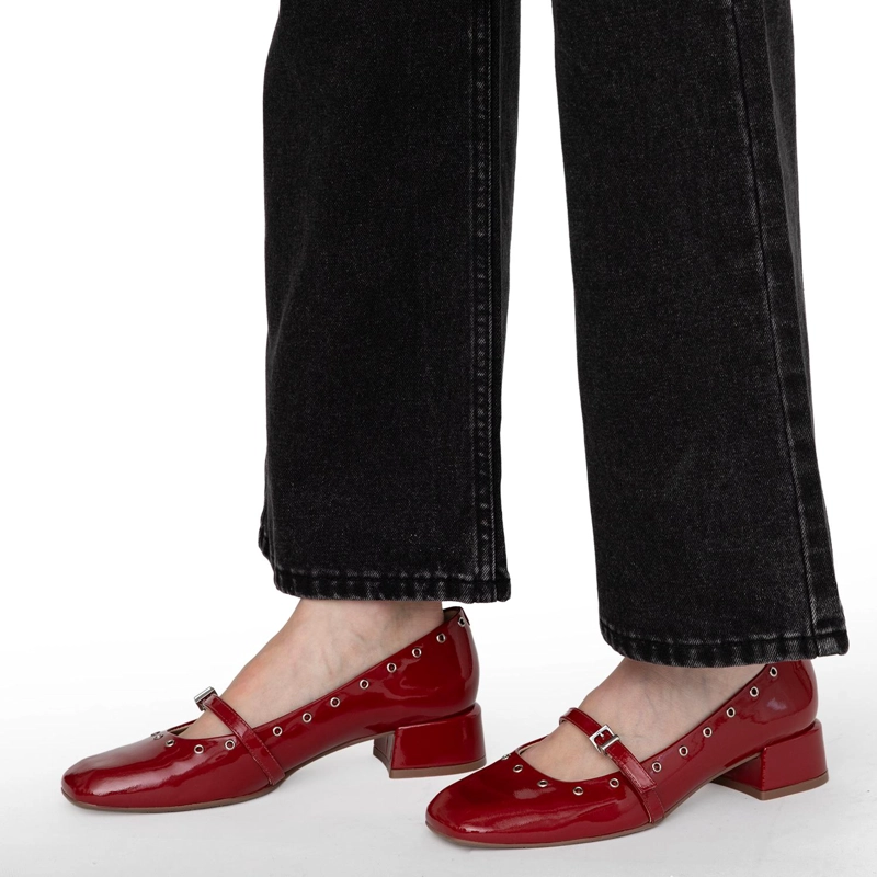 ZAPATO DE CUERO MUJER GACEL ROJO OPHELIA - 2