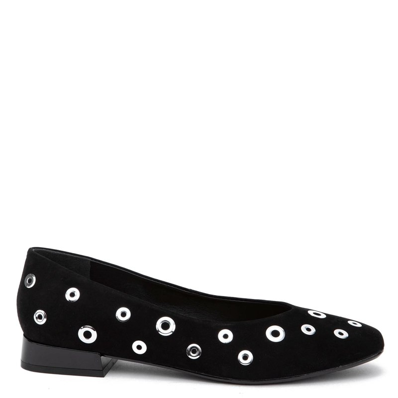 ZAPATO DE CUERO MUJER GACEL NEGRO LANA - 1